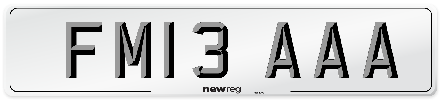 FM13 AAA Number Plate from New Reg